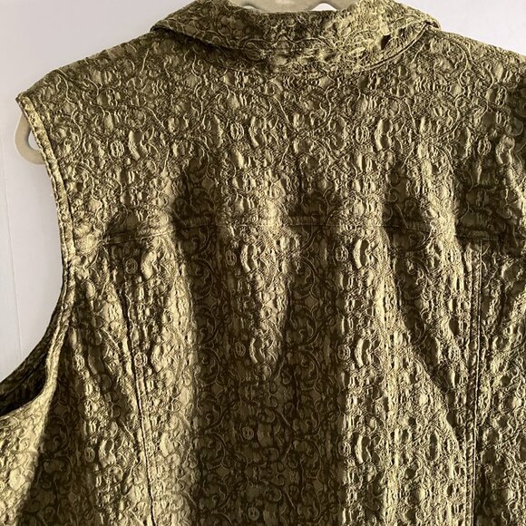 CJ Banks Vest size 3X Button Front Green Stretch Vest Boho Comfy. - Picture 8 of 13